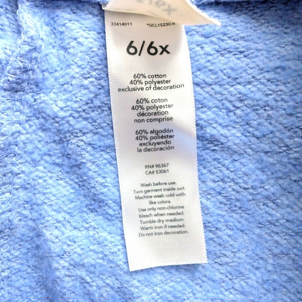 Oshkosh Light Blue Cotton Girls Joggers Size 6X - Picture 6 of 7